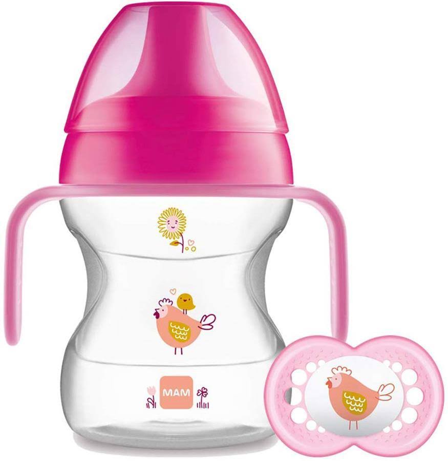 Mam Learn To Drink Cup Sippy Cup - Pink, 6+ Months, 190ml