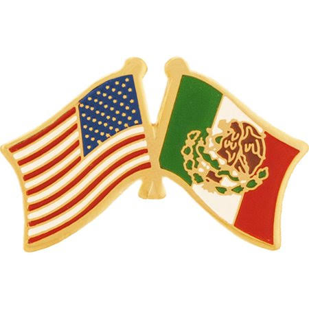Findingking American & Mexico Flags Pin 1 inch, Size: One size, Green