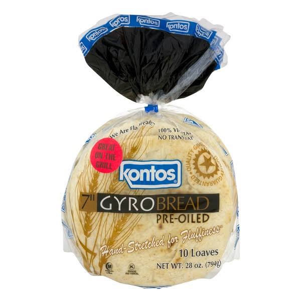 Kontos Gyro Bread Pre-Oiled - 10 ct