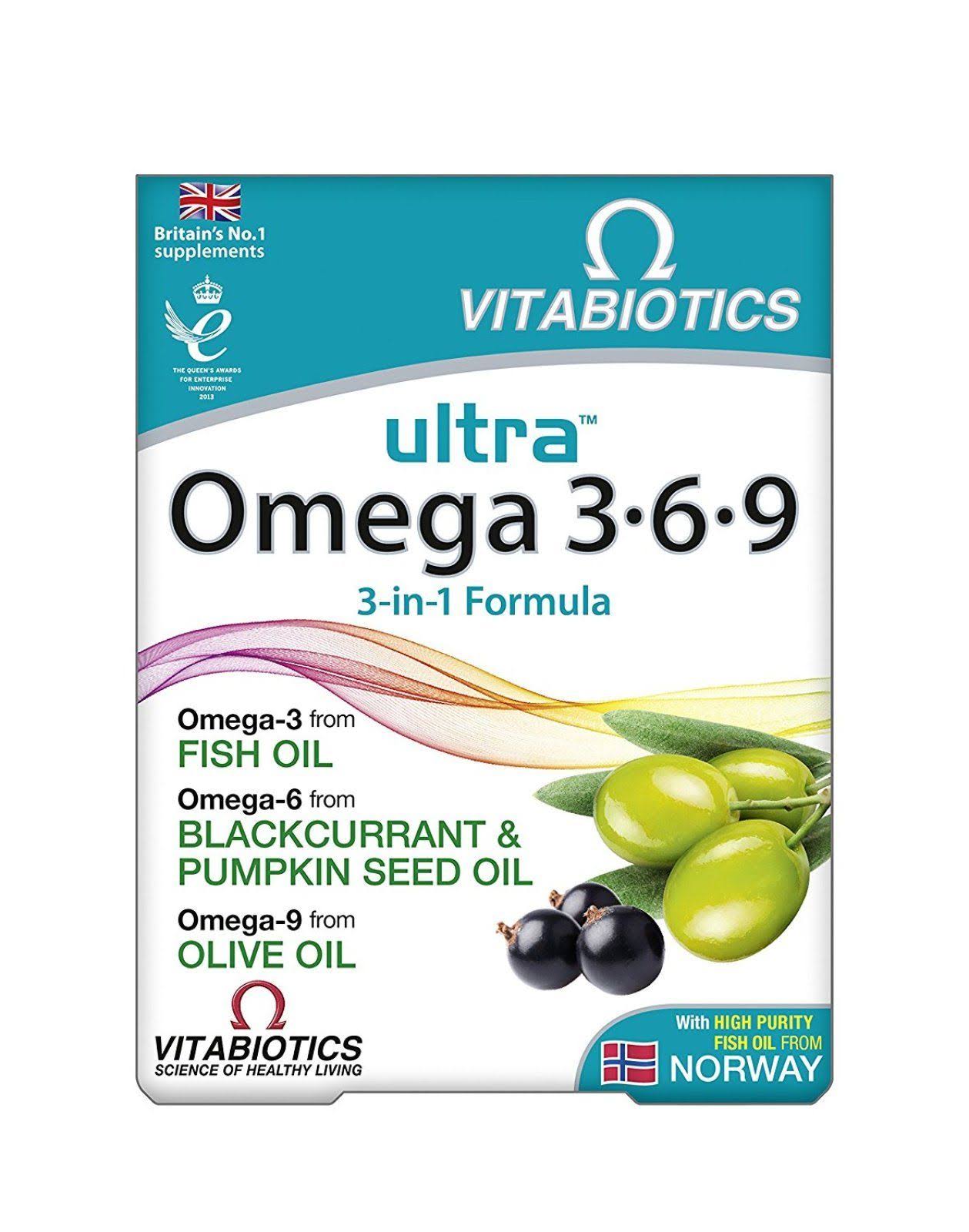Vitabiotics Ultra Omega 3,6,9 3-in-1 Formula Supplement - 60 Capsules