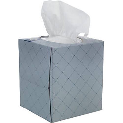 US Alliance Paper 10084 PEC 84 Sheet 2 Ply Daisy Cube White Facial Tissue - Case of 36 - 84 per Pack