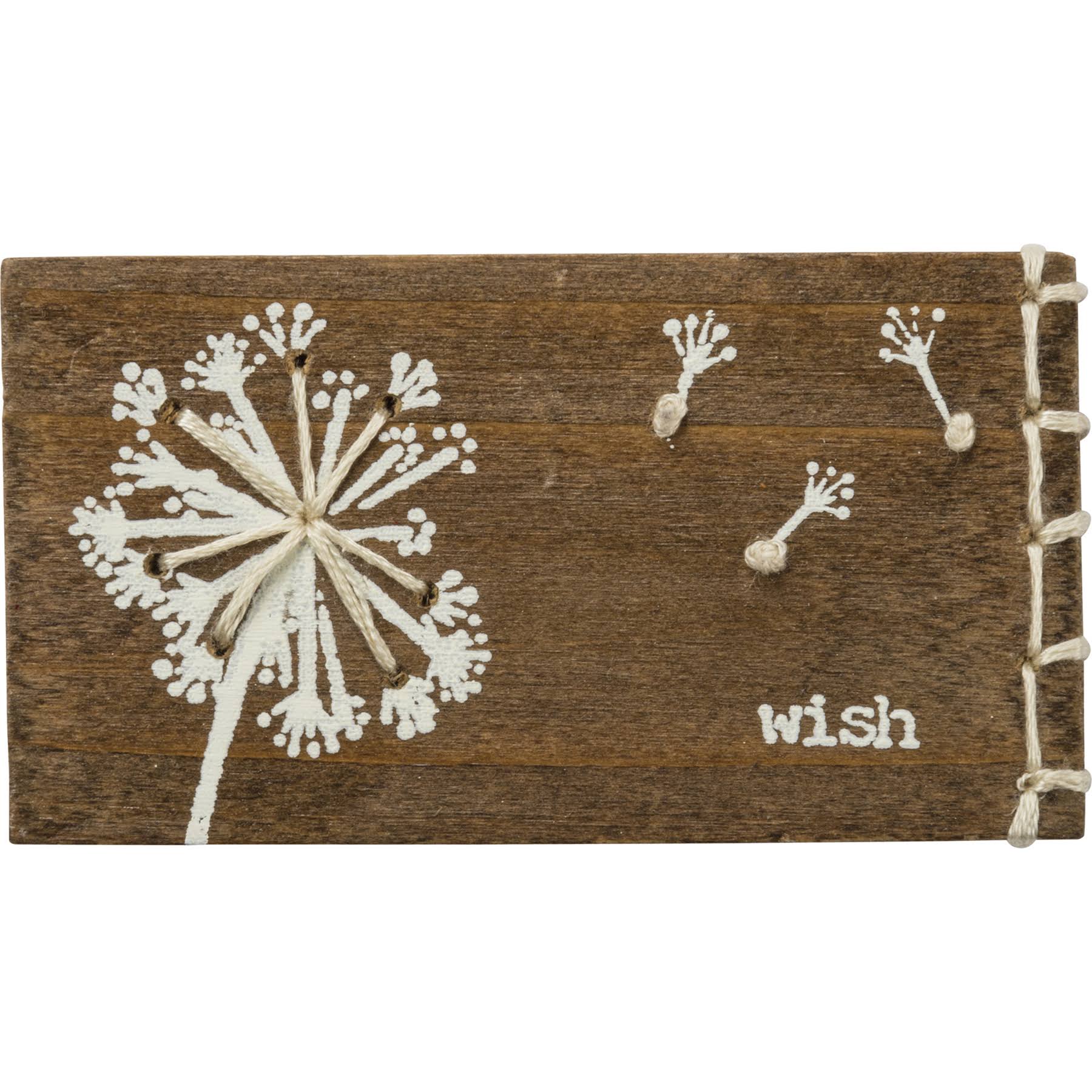Primitives by Kathy Stitched Block Magnet - Wish - 1.75 x 3.25 Inches