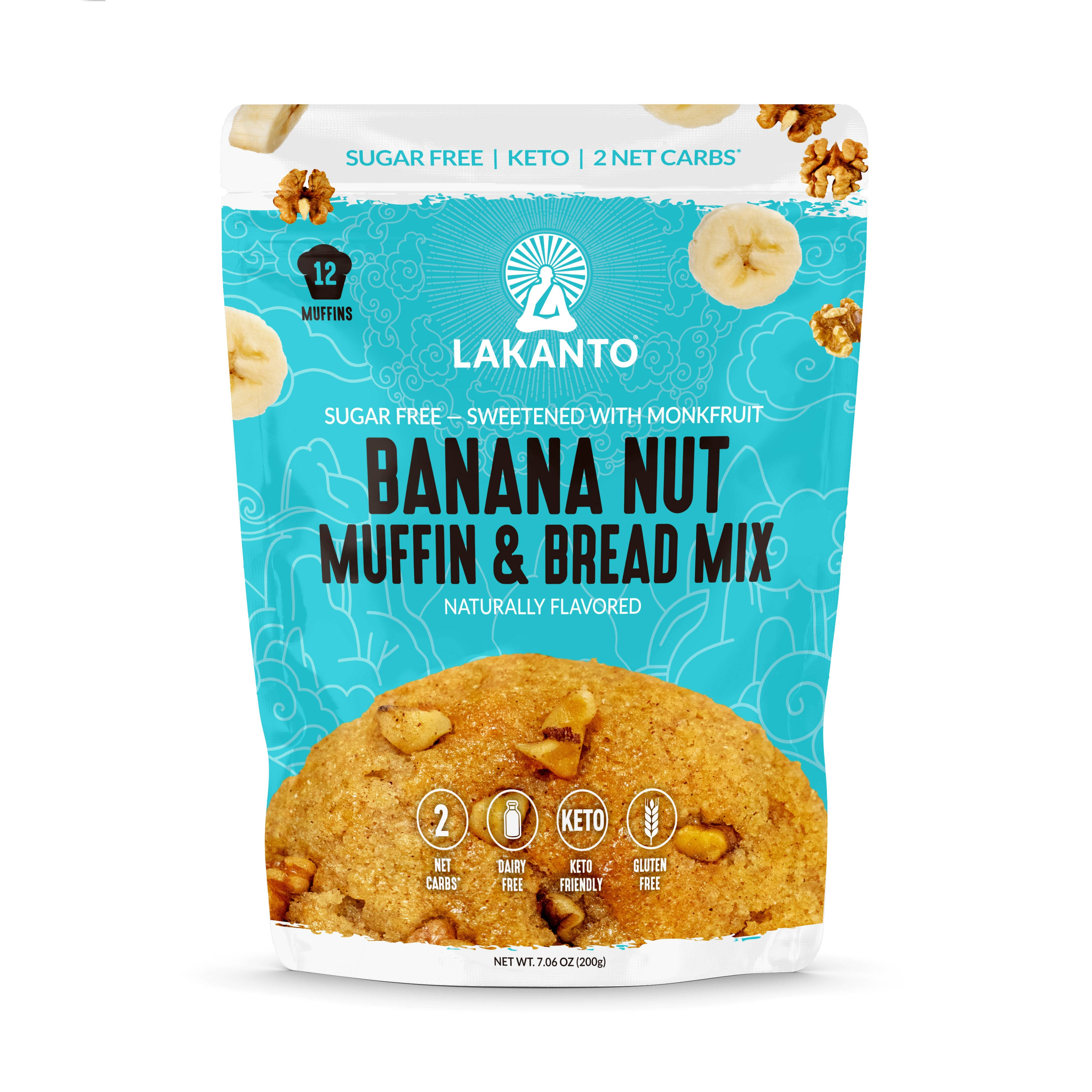 Lakanto Sugar Free Banana Nut Muffin and Bread Mix - Sweetened With Mo