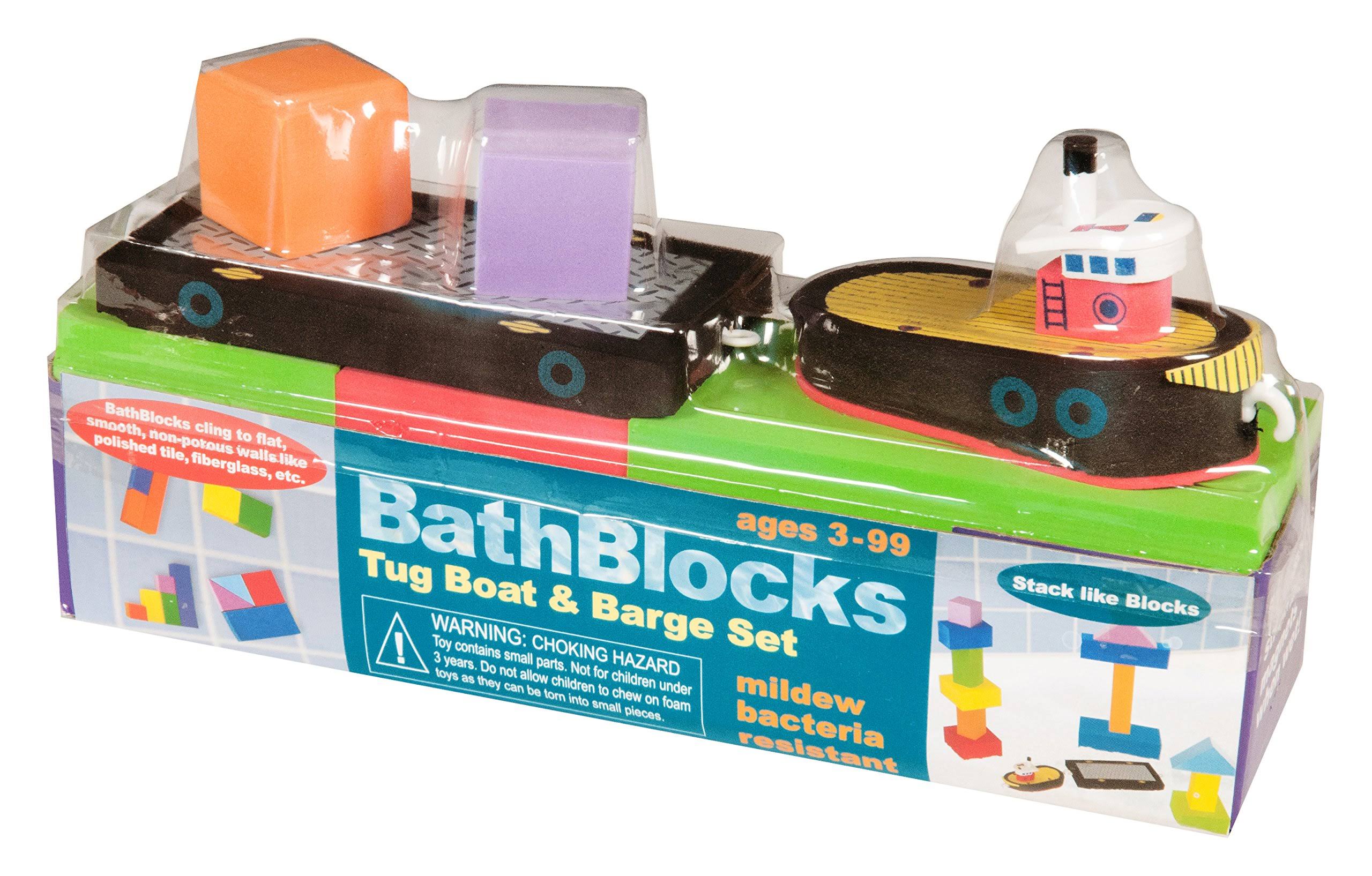 Just Think Toys Bath Blocks Tug Boat & Barge Set
