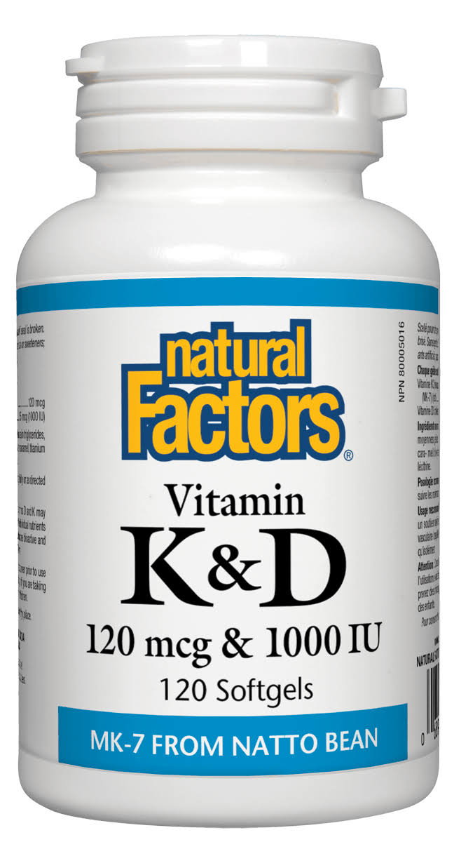 Natural Factors Vitamin K & D 120 mcg Softgels