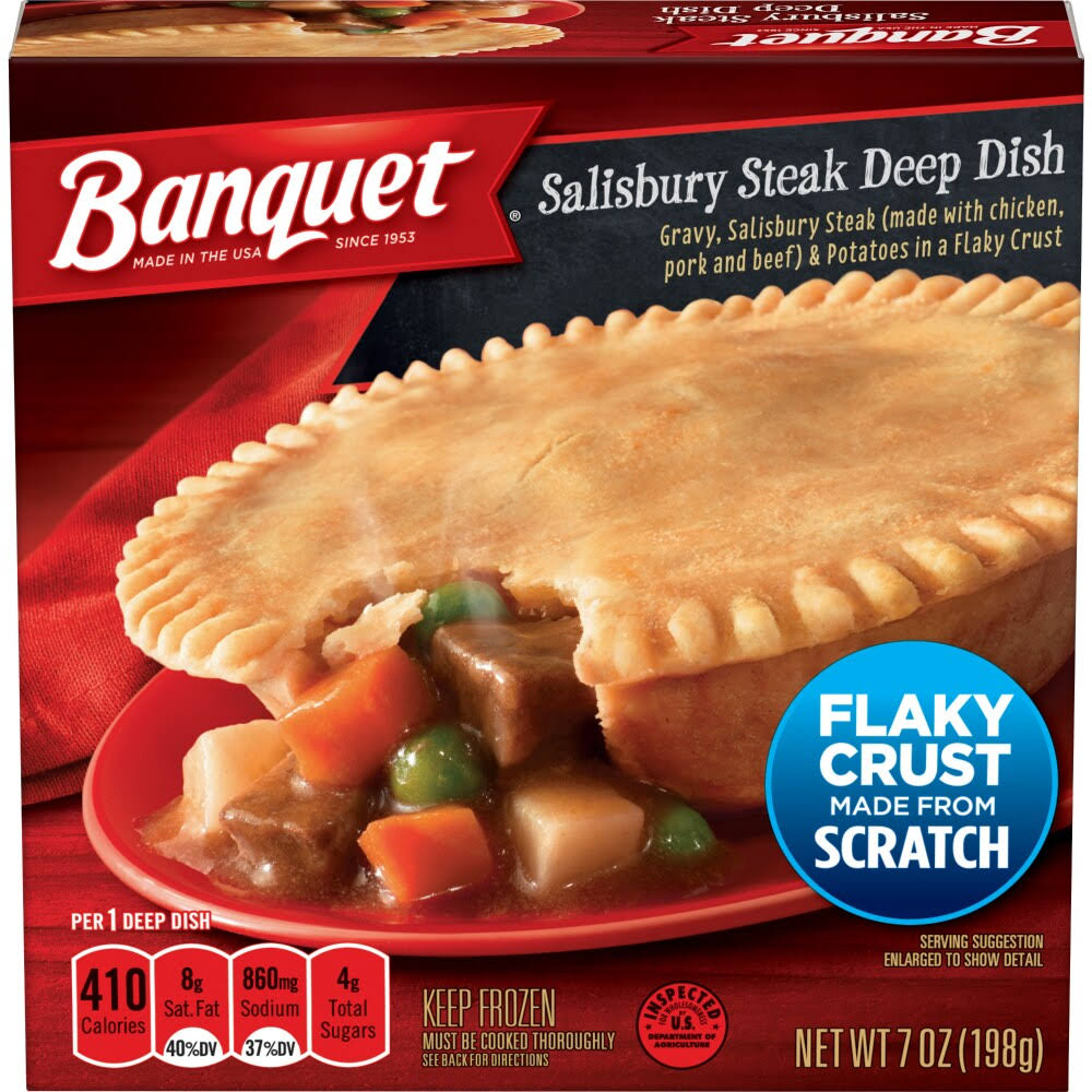 Banquet Salisbury Steak Deep Dish Pot Pie - 7oz