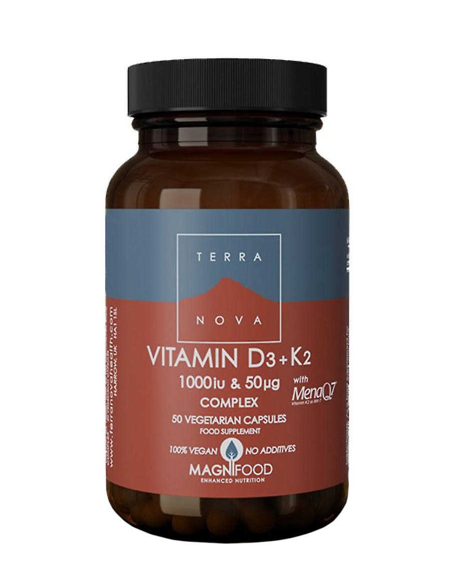 Terranova Vitamin D3 + K2 Complex 1000iu & 50UG, 50 Capsules