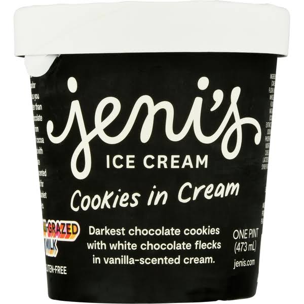 Jeni's Ice Cream, Cookies in Cream - one pint (473 ml)