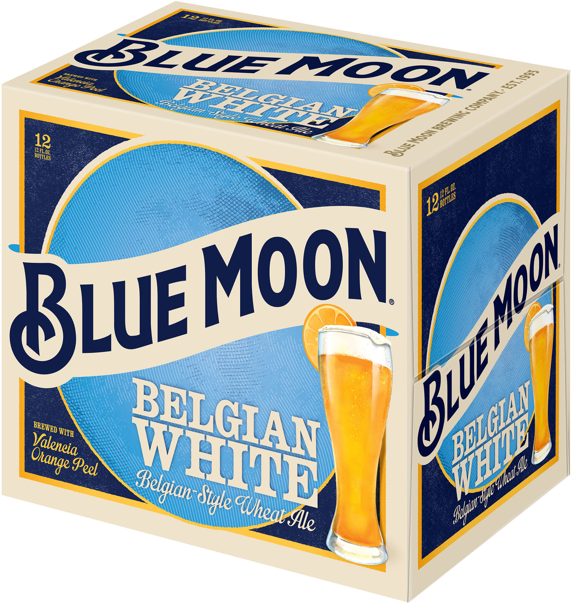 Blue Moon Beer, Belgian White - 12 pack, 12 fl oz bottles