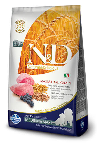 N&D Grain Free Puppy Medium And Maxi Dog Food - Lamb And Blueberry, 2.5kg