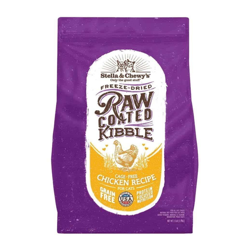 Stella & Chewy's Raw Coated Kibble Cage-Free Chicken Recipe Grain-Free Freeze-Dried Cat Food 5 LB