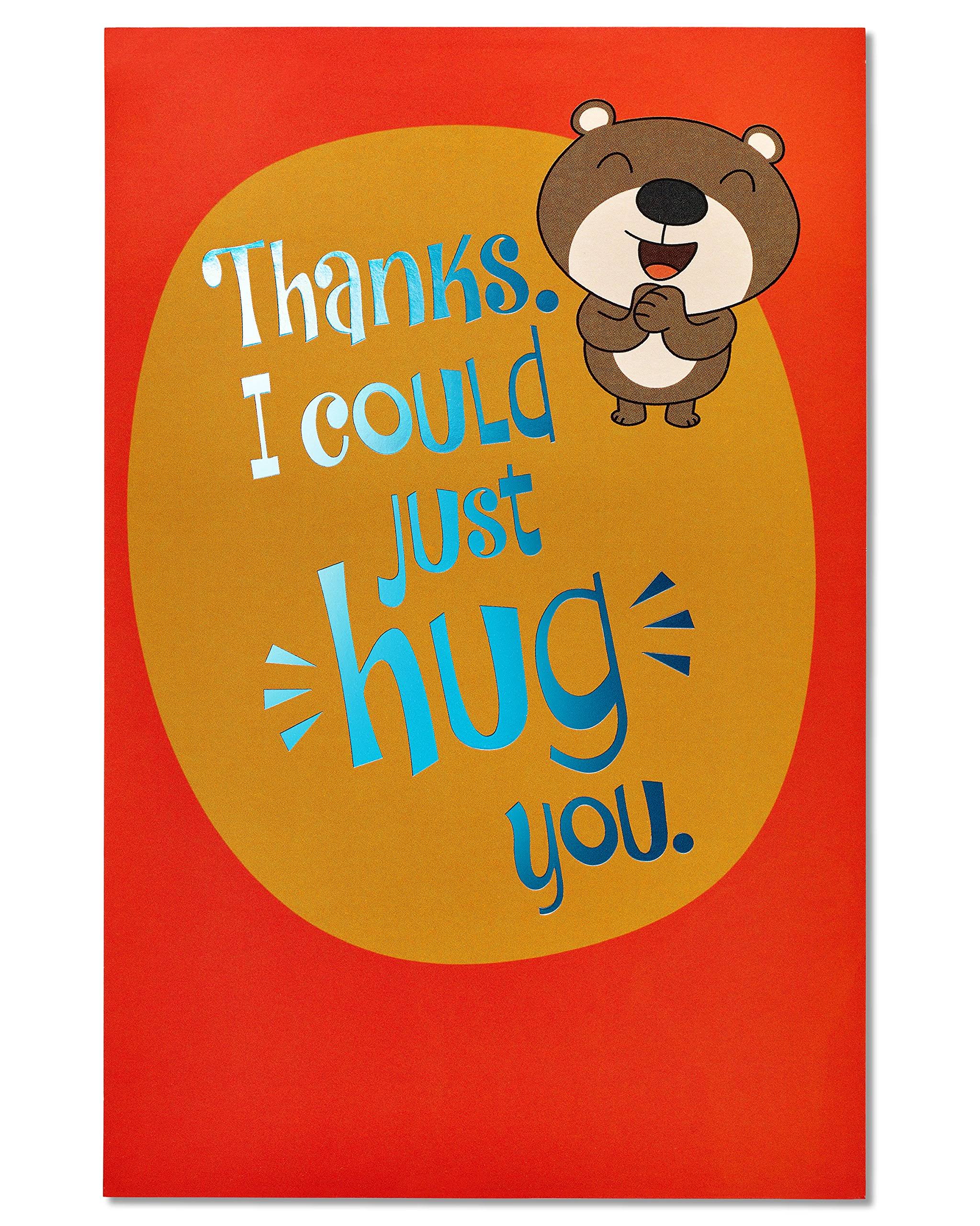 American Greetings Funny Hug Thank You Card with Foil