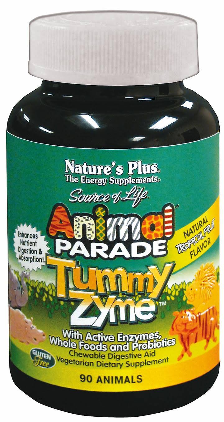 Nature's Plus Source of Life Animal Parade Children's Chewable Tummy Zyme - Natural Tropical Fruit Flavor, 90 Animals