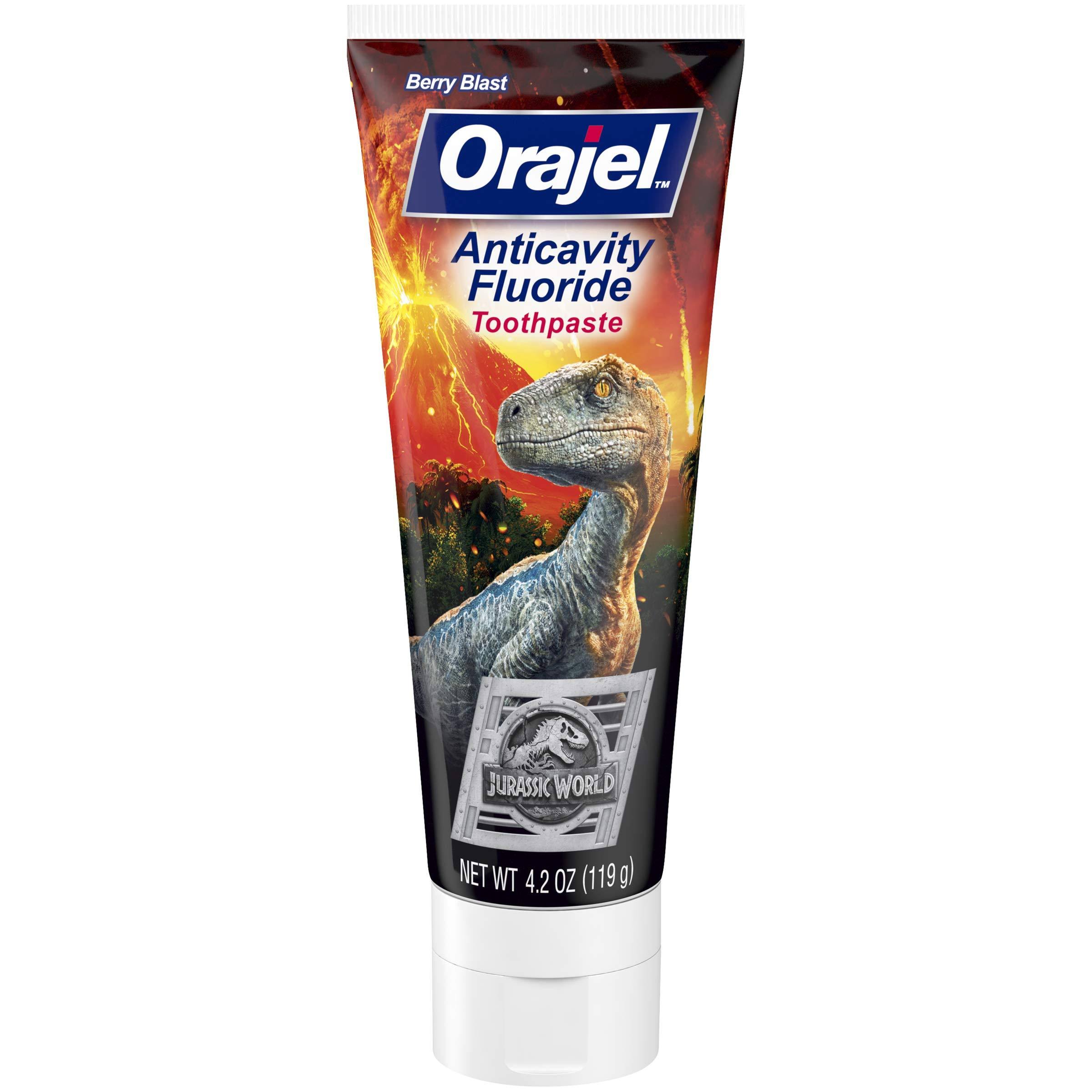 Orajel Jurassic World Anticavity Fluoride Toothpaste, Berry Blast, 4.2oz