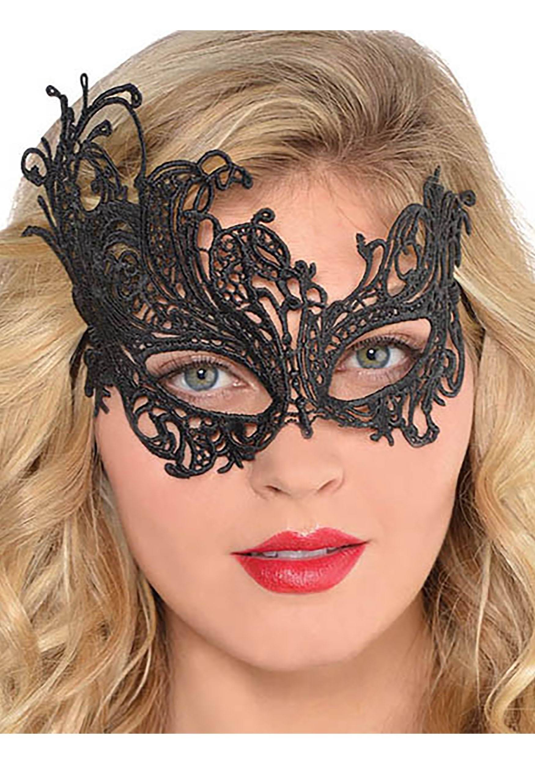Amscan 846063 Lace Masquerade Mask, Black