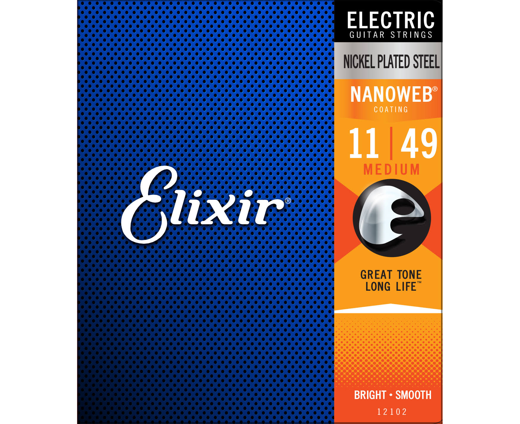 Elixir Nanoweb Electric Guitar Strings - Medium, .011-.049