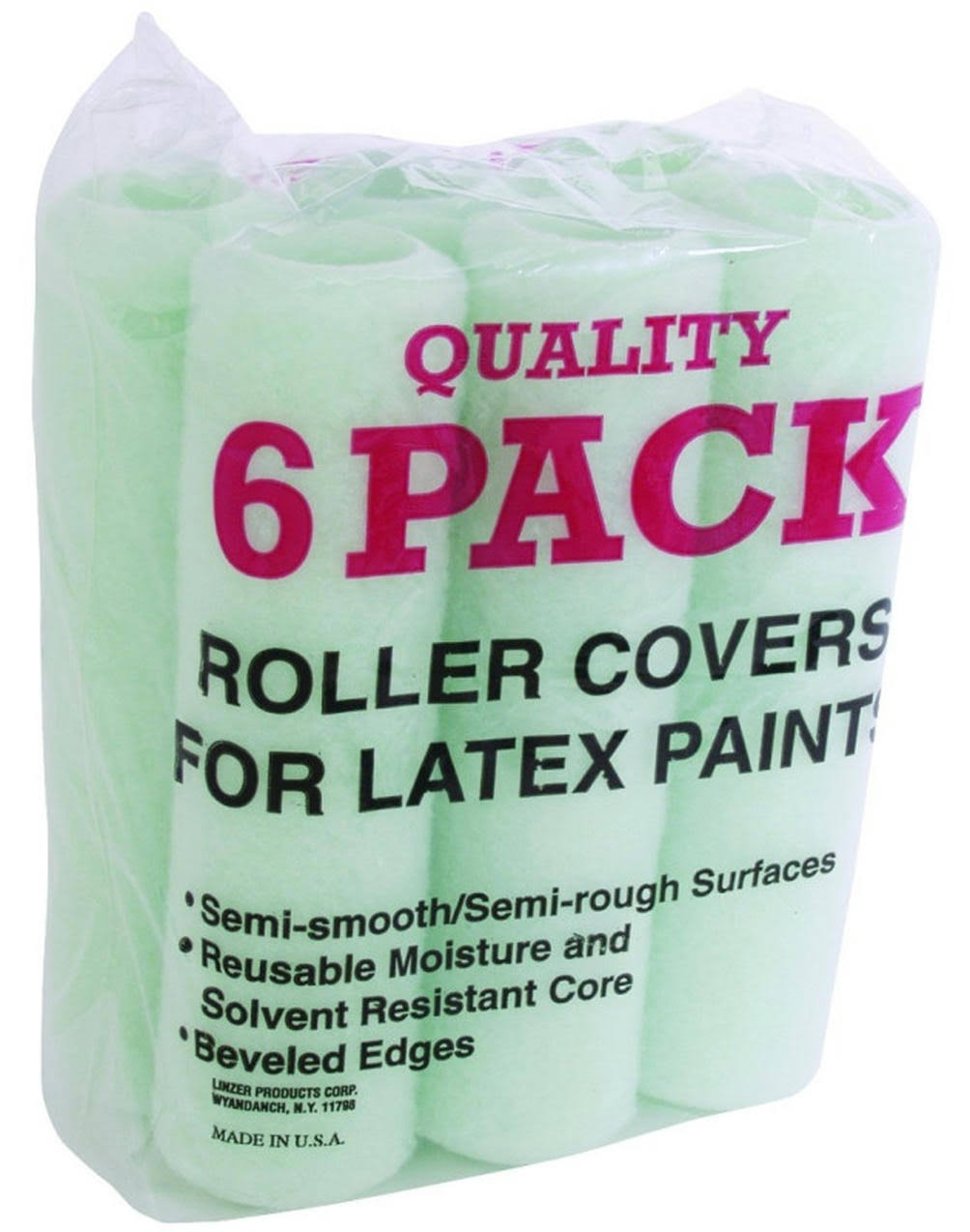Linzer Products Paint Roller Cover - 9", 6 Pack