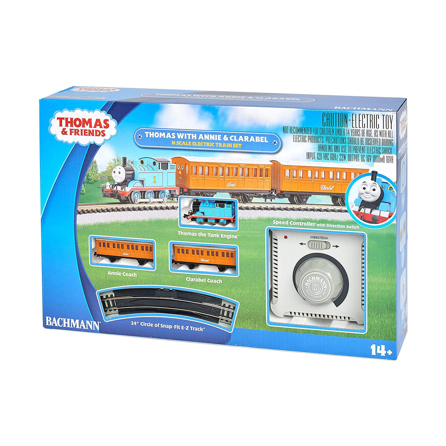 Bachmann Trains - Thomas With Annie And Clarabel Ready To Run Electric Train Set - N Scale , Blue