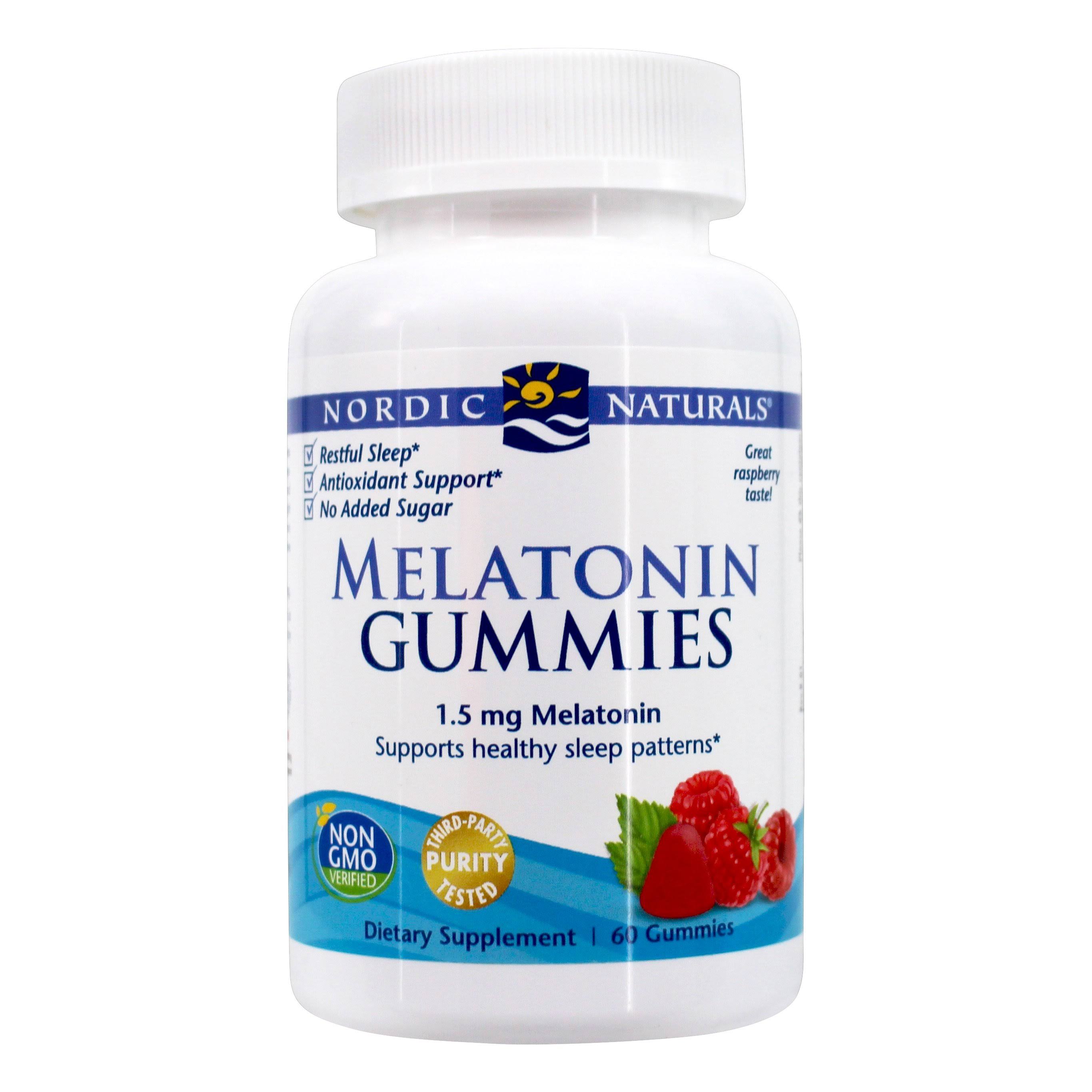 Nordic Naturals Melatonin Gummies Dietary Supplement - Raspberry Flavor, 60ct