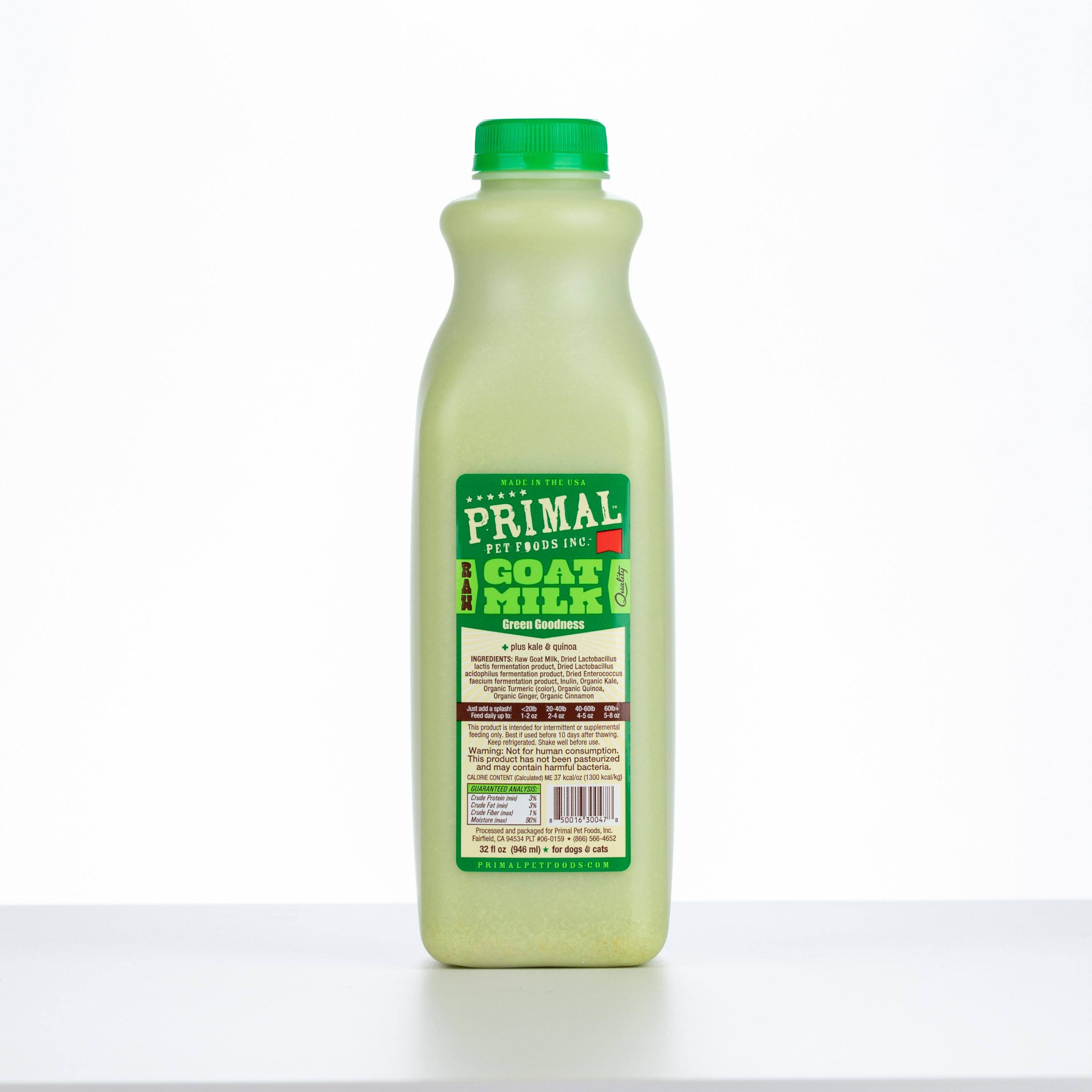 Primal 32oz Green Goodness Raw Goat Milk - Frozen