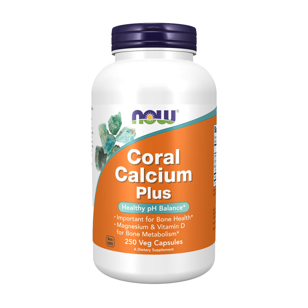 Now Coral Calcium Plus Dietary Supplement - 250 Veg Capsules