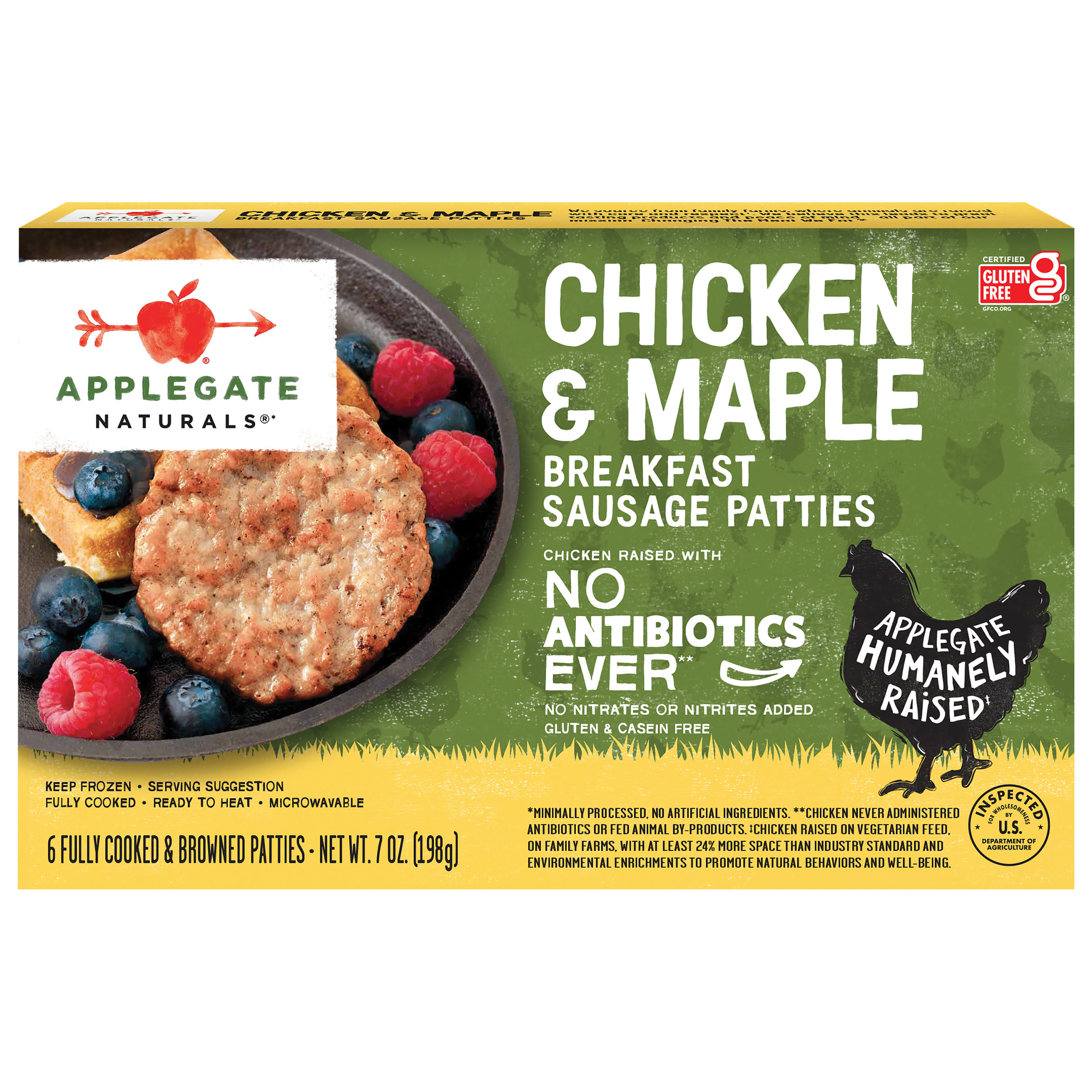 Applegate Naturals Chicken & Maple Breakfast Sausage Patties - 6 Pack