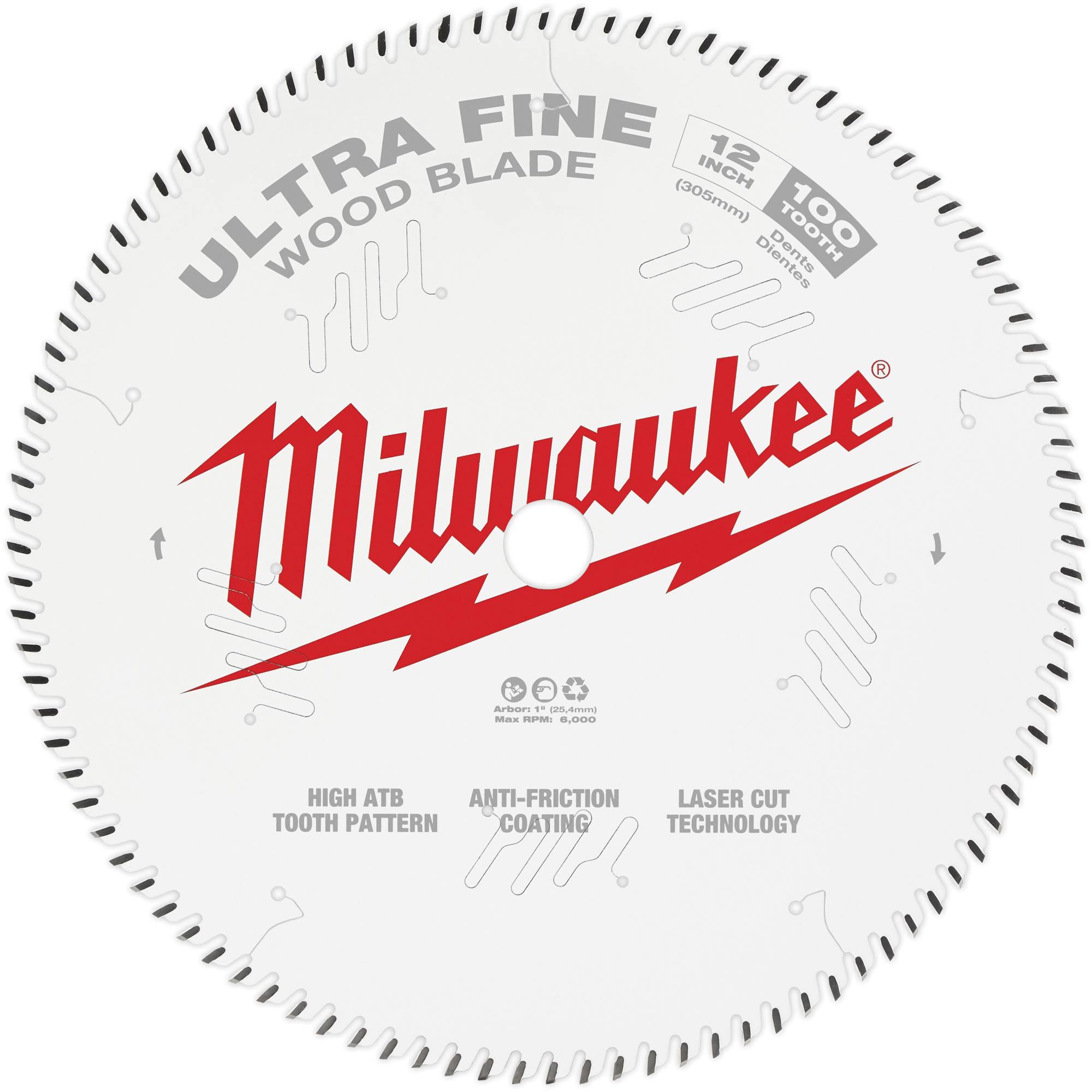 Milwaukee Ultra Fine Finish Circular Saw Blade - 100T, 12"