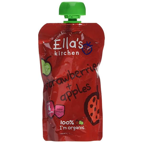 Ellas Kitchen Organic Baby Food - Strawberries and Apples, 120g