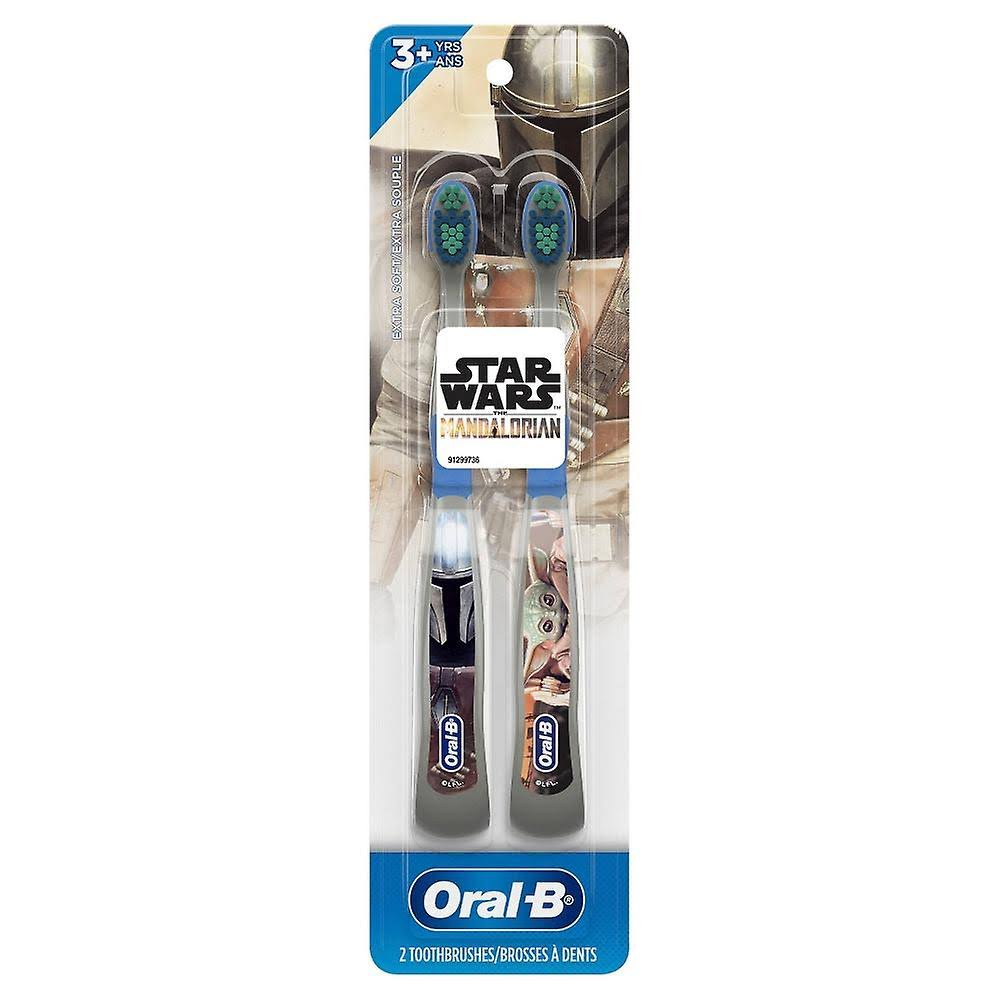 Oral-B Kids Manual Toothbrush, Star Wars: The Mandalorian, Extra Soft Bristles, 2 EA