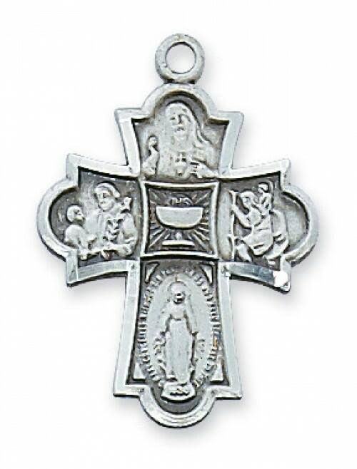 (L573) Sterling Silver 4-Way Medal