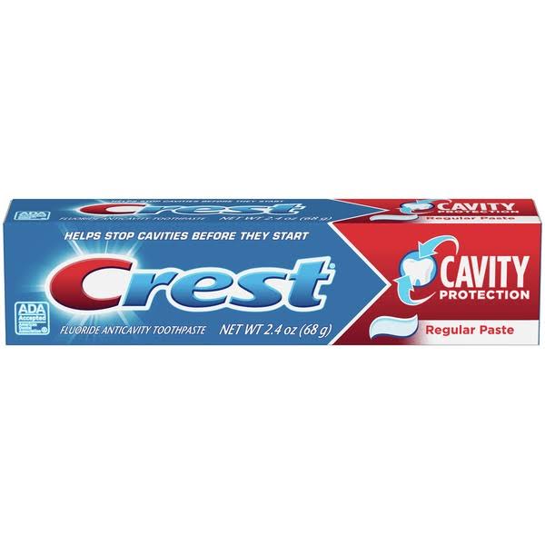 Crest Toothpaste, Fluoride Anticavity, Regular Paste - 2.4 oz