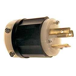 Leviton 2621 L6-30P Locking Plug - Industrial Grade, Black/White, 30 Amp, 250V, NEMA