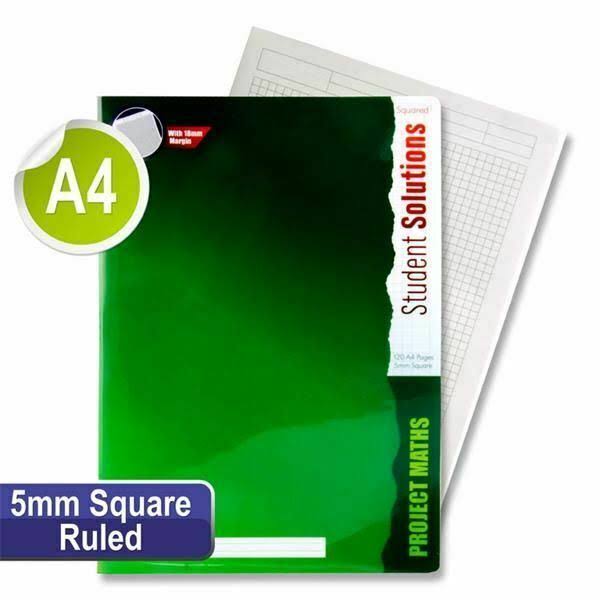 STUDENT SOLUTIONS A4 120pg 5mm sq PROJECT MATH DURABLE COVER COPY BOOK