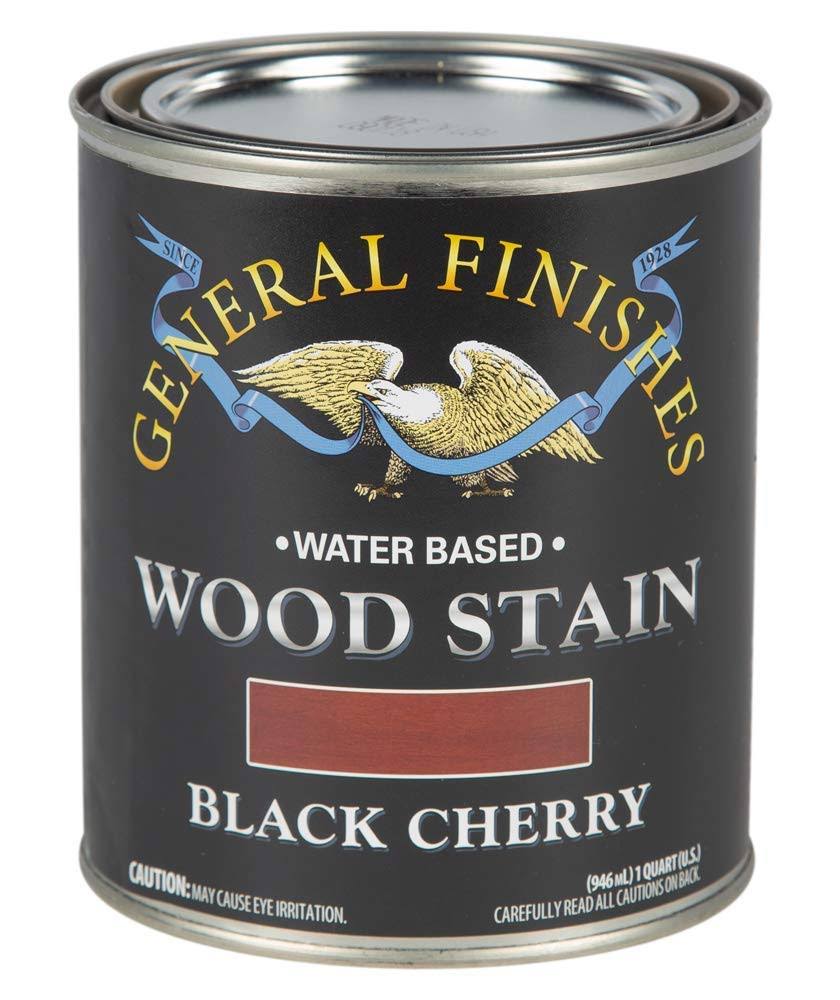 General Finishes Water Based Wood Stain, 1 Quart, Black Cherry