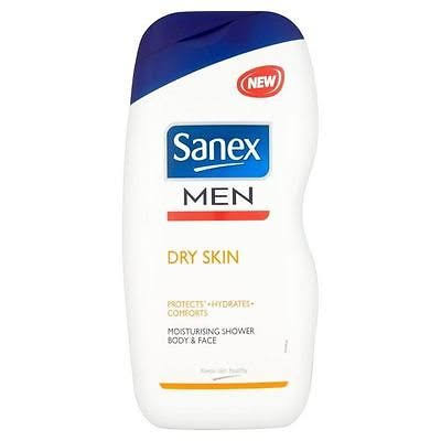 Sanex Men Moisturising Shower Body and Face Gel - Dry Skin, 250ml