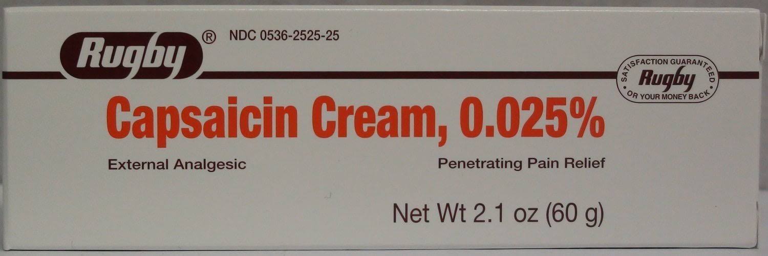 Rugby Capsaicin Cream 0.025% Arthritis Pain Relief