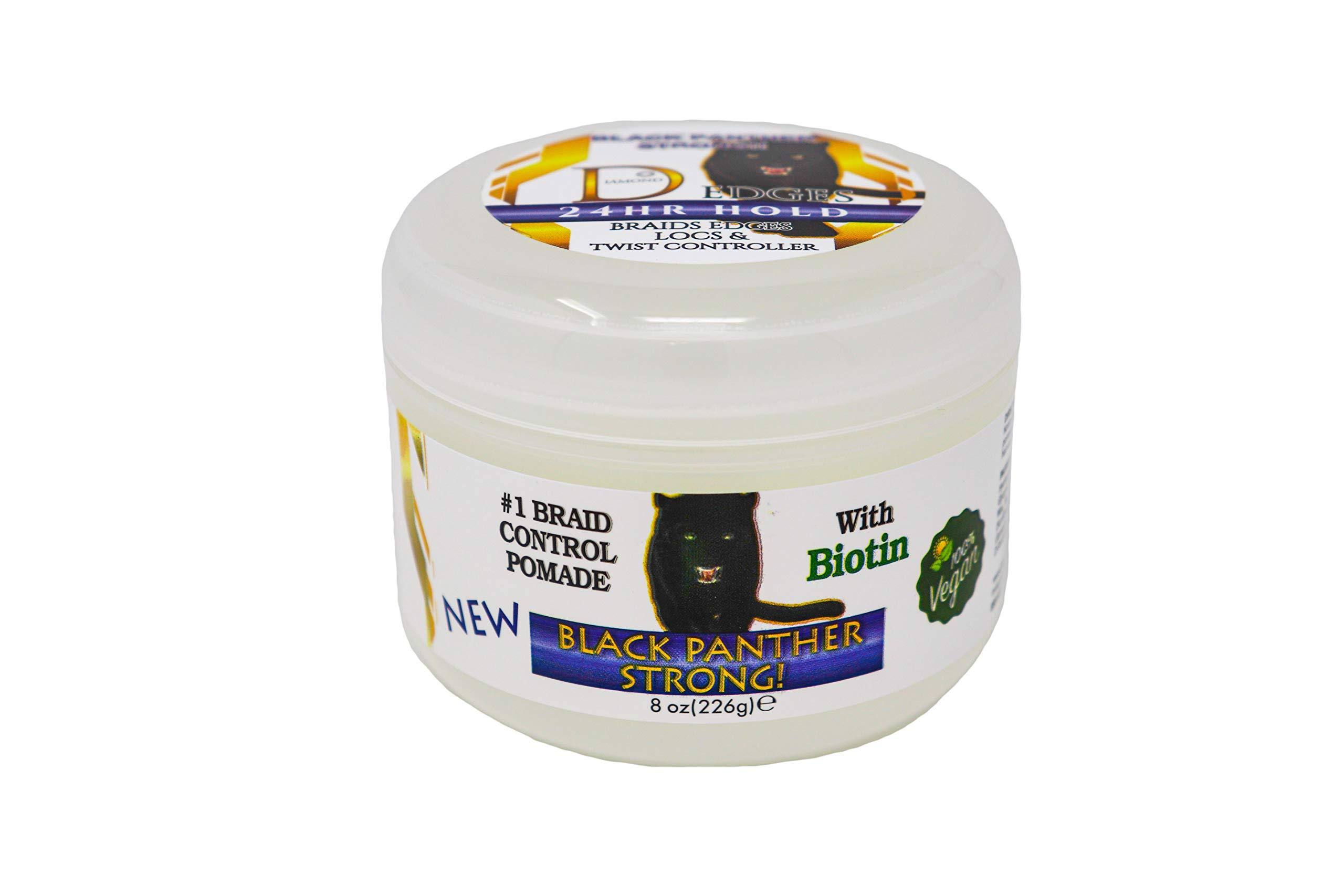 Black Panther Strong - Vegan - Edge and Braid Control Pomade 8 OZ. Sty
