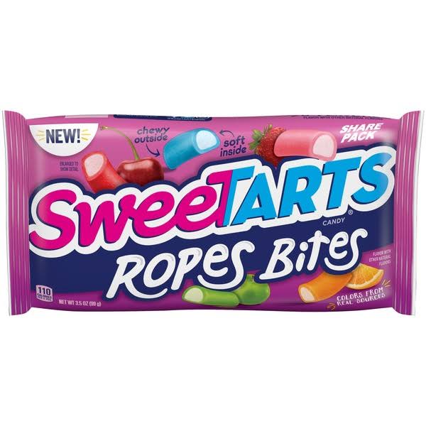 Sweetarts Candy, Assorted, Ropes Bites, Share Pack - 3.5 oz
