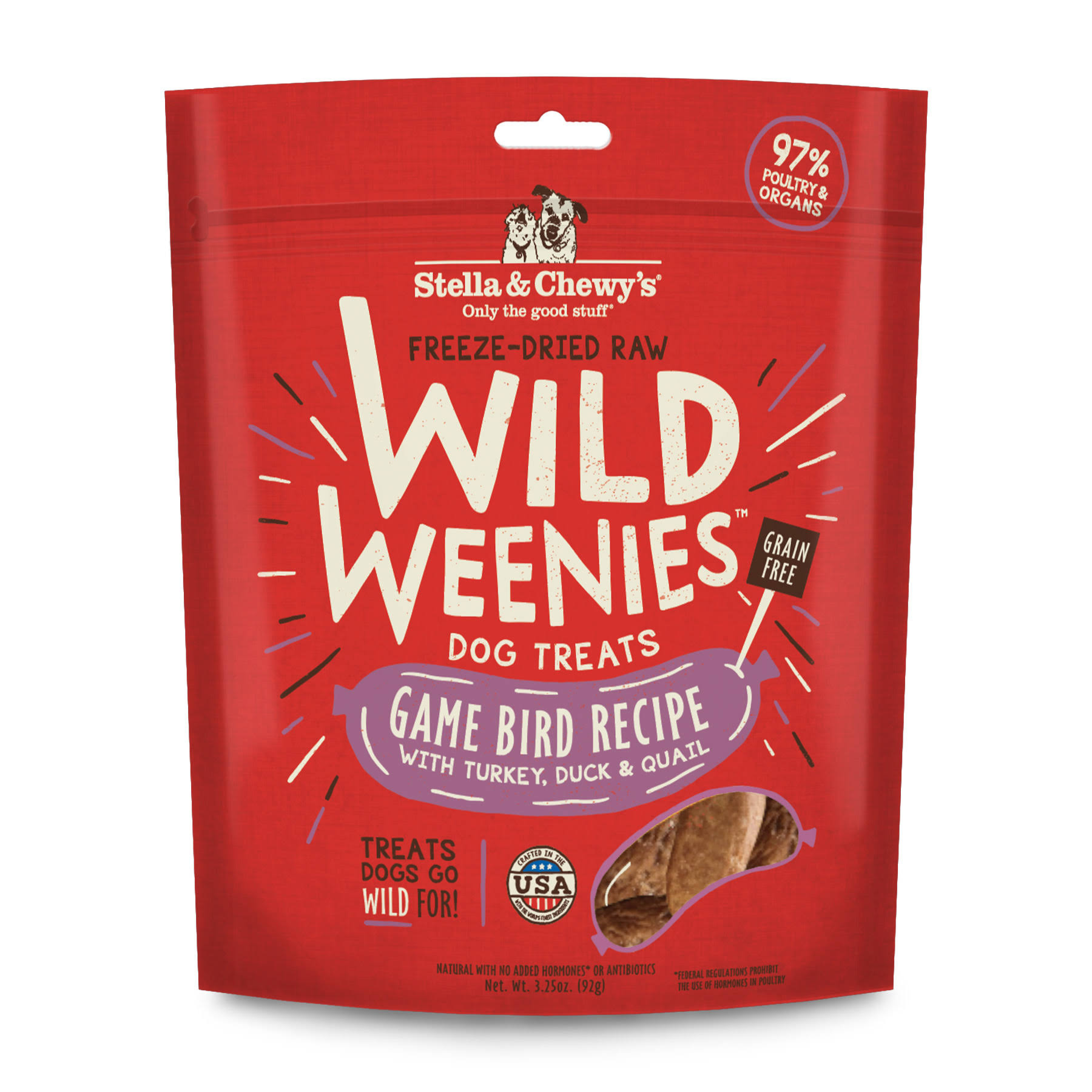 Stella & Chewy's Freeze Dried Wild Weenies Game Bird Dog 3.25Oz