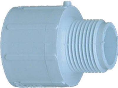 Genova 30476 PVC Pressure Pipe Fitting Reducing Adapter - White, Male, 3/4" X 1"