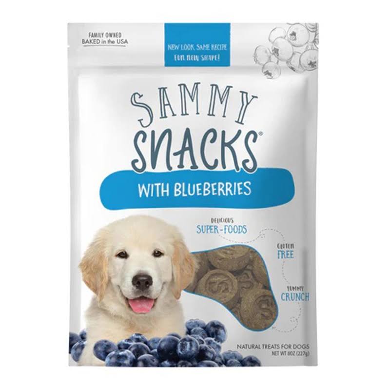 Sammy Snacks 029070 Blueberry Snacker Snacks for Dogs, 8-Ounce