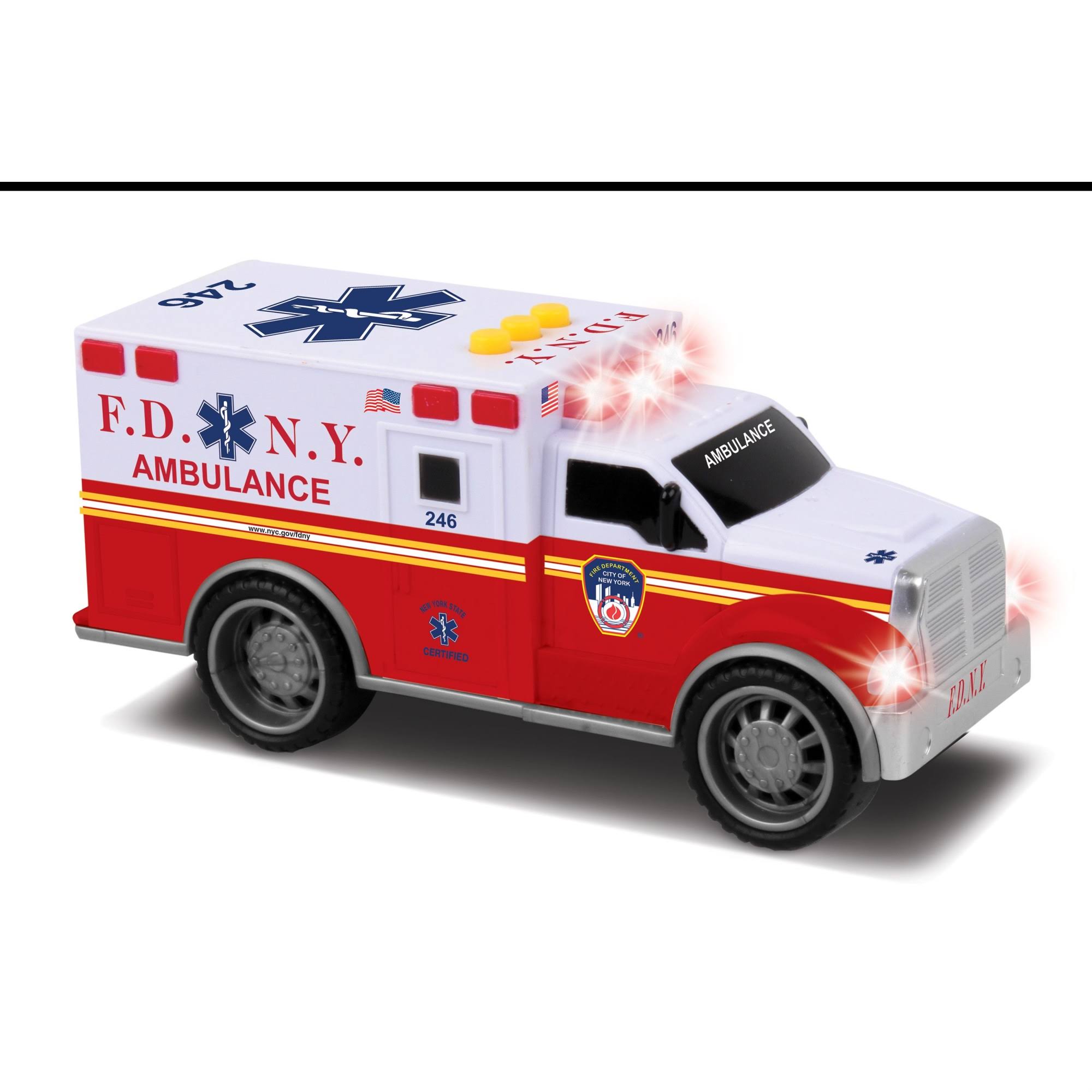 Daron Worldwide Trading NY554772 2.5 x 7 in. FDNY Ambulance with Lights & Sound