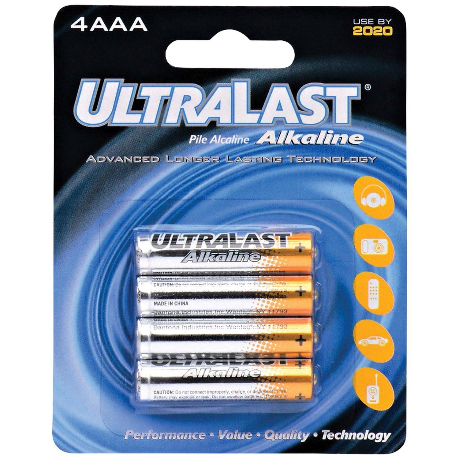 Ultralast Alkaline Battery - AAA, x4