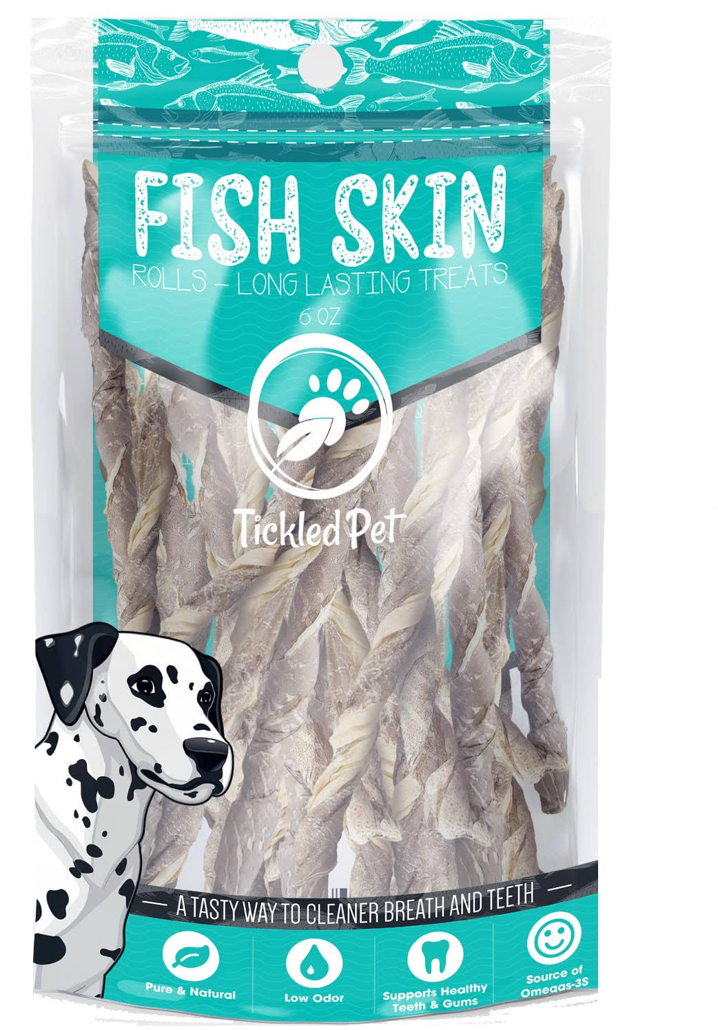 TickledPet 6 oz Icelandic Cod Skin Rolls