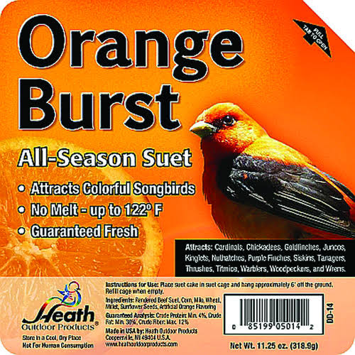 Heath Outdoor Dd-14 Orange Burst Suet Cake