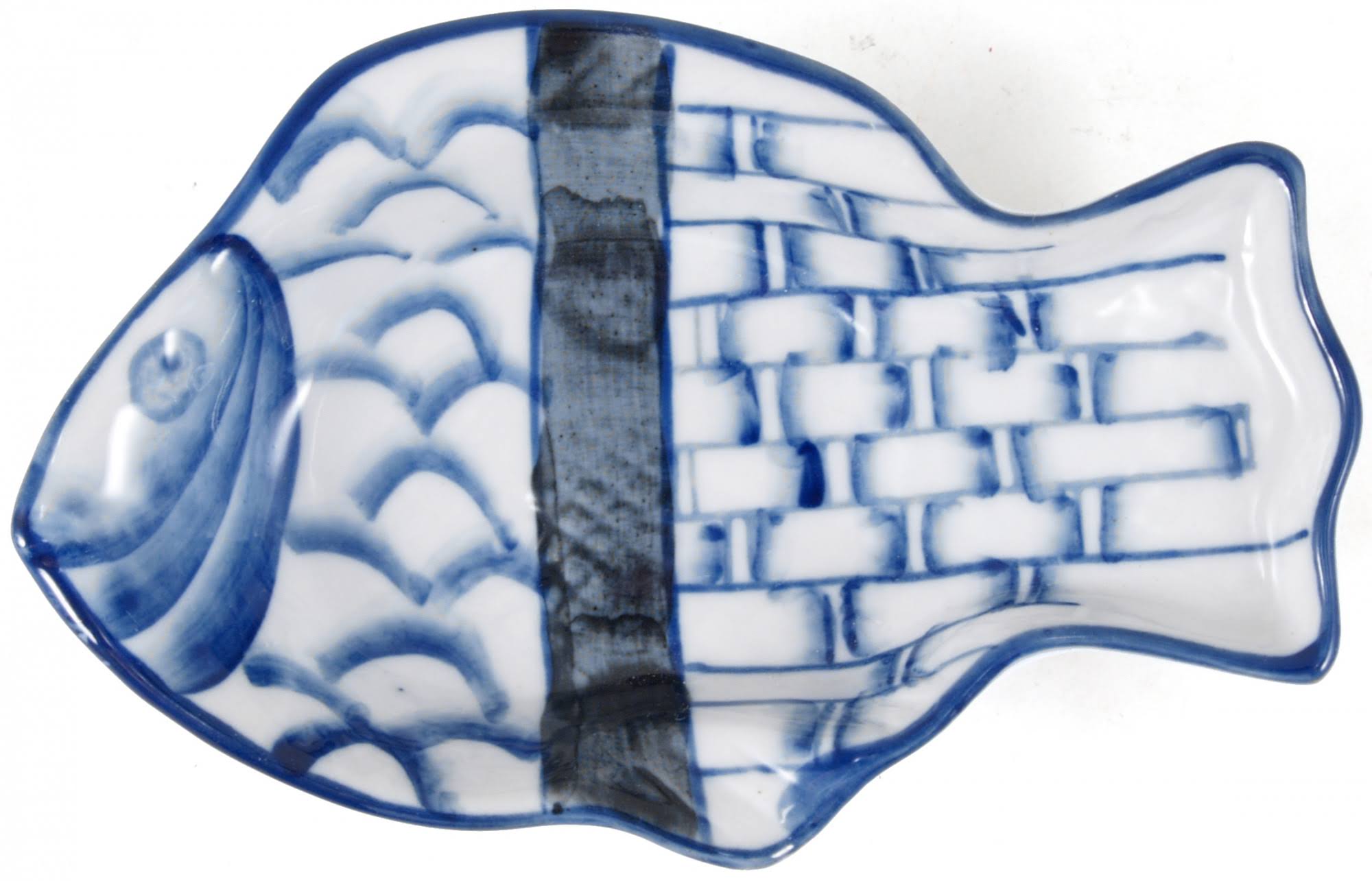 Ceramic Fish Shaped Serving Dish, Small, Blue