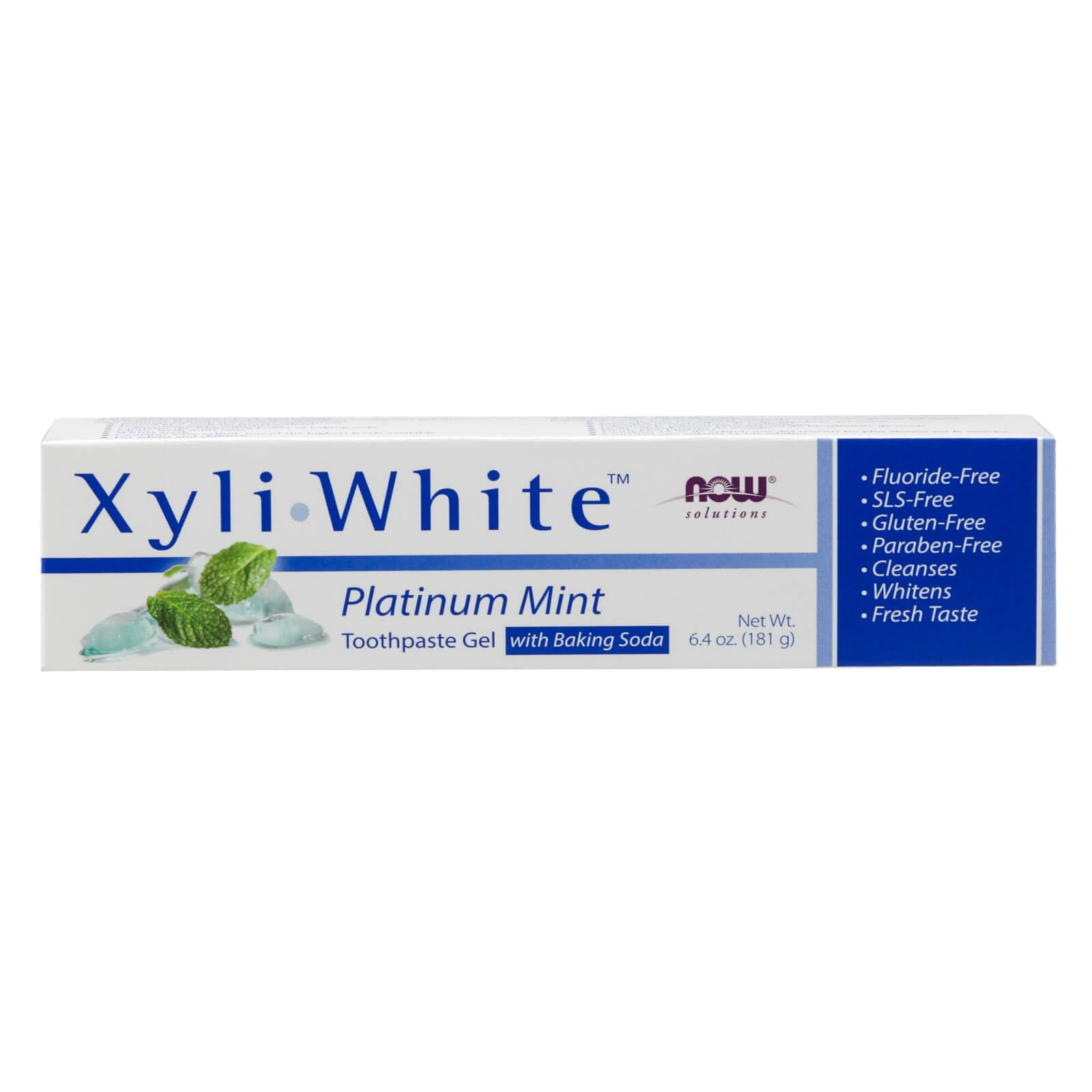 Now Foods Xyli White Toothpaste Gel - Platinum Mint, 181g