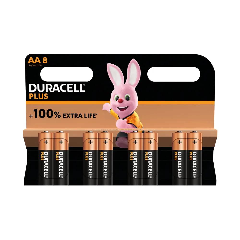 Duracell Plus AA Alkaline Batteries (Pack of 8)