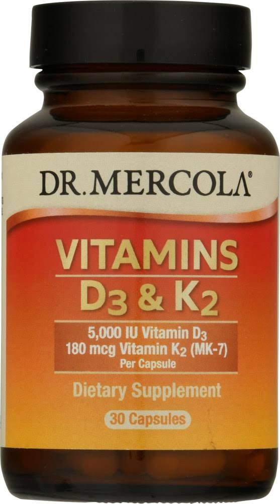 Dr. Mercola Vitamins D & K2 Dietary Supplement - 30 Capsules