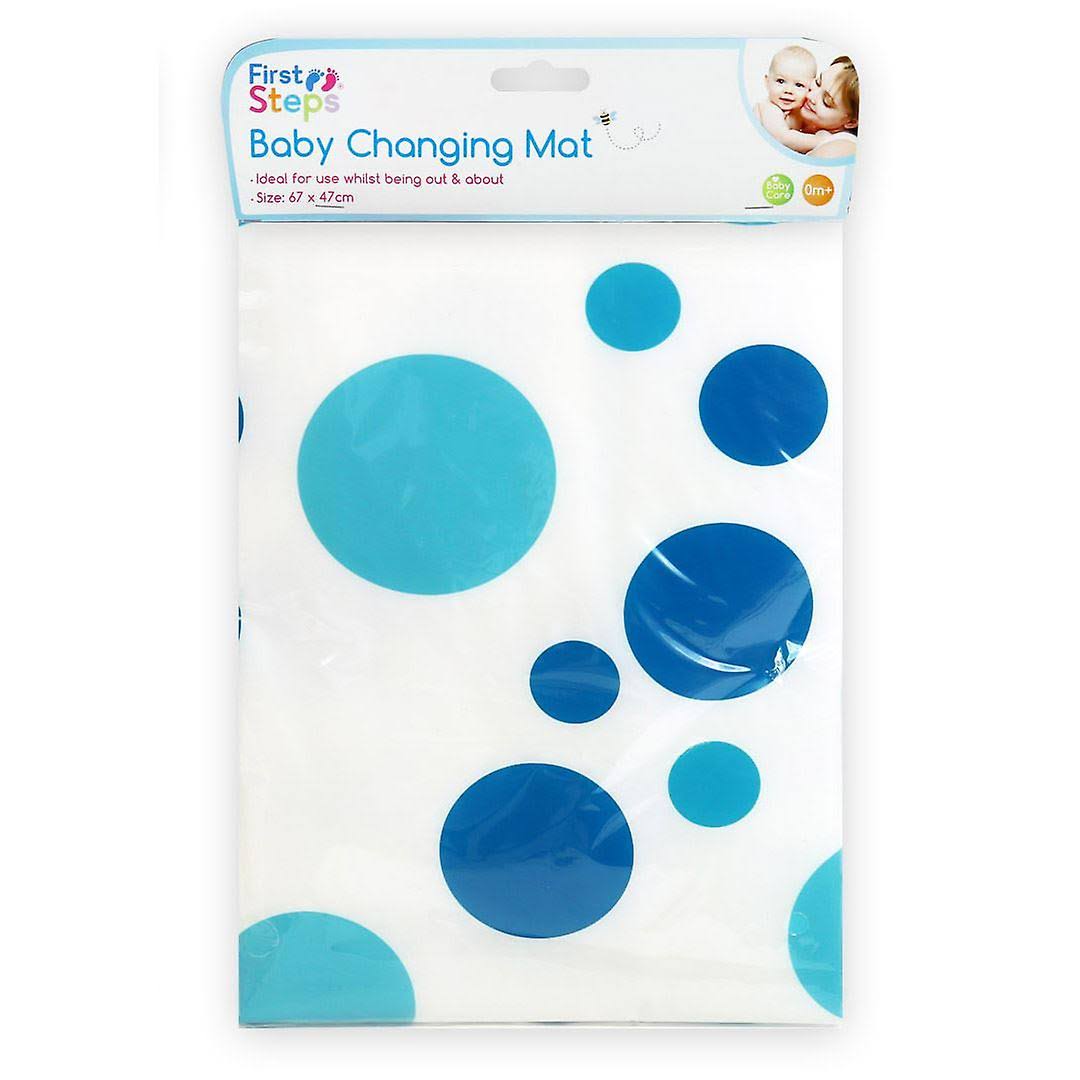First Steps Folding Baby Changing Mat Blue Circles